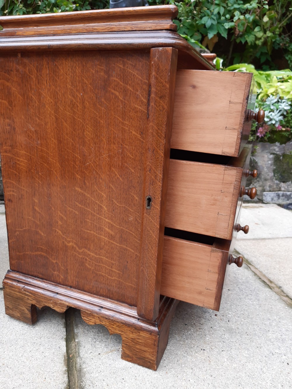 A pair of small oak set of  drawers View IV