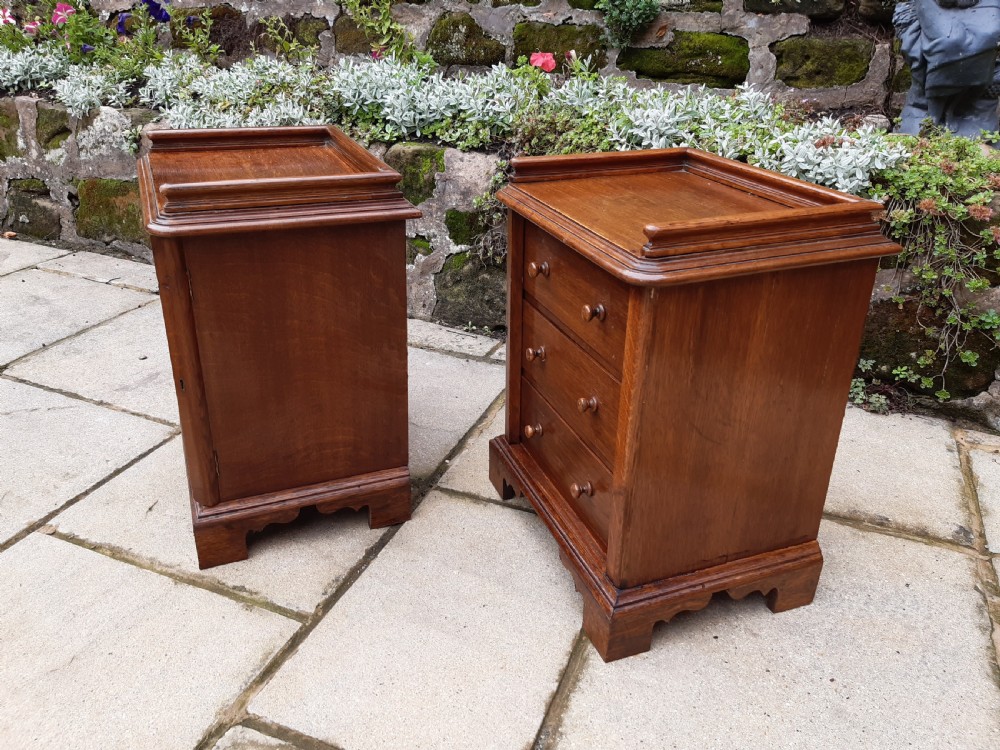 A pair of small oak set of  drawers View VI