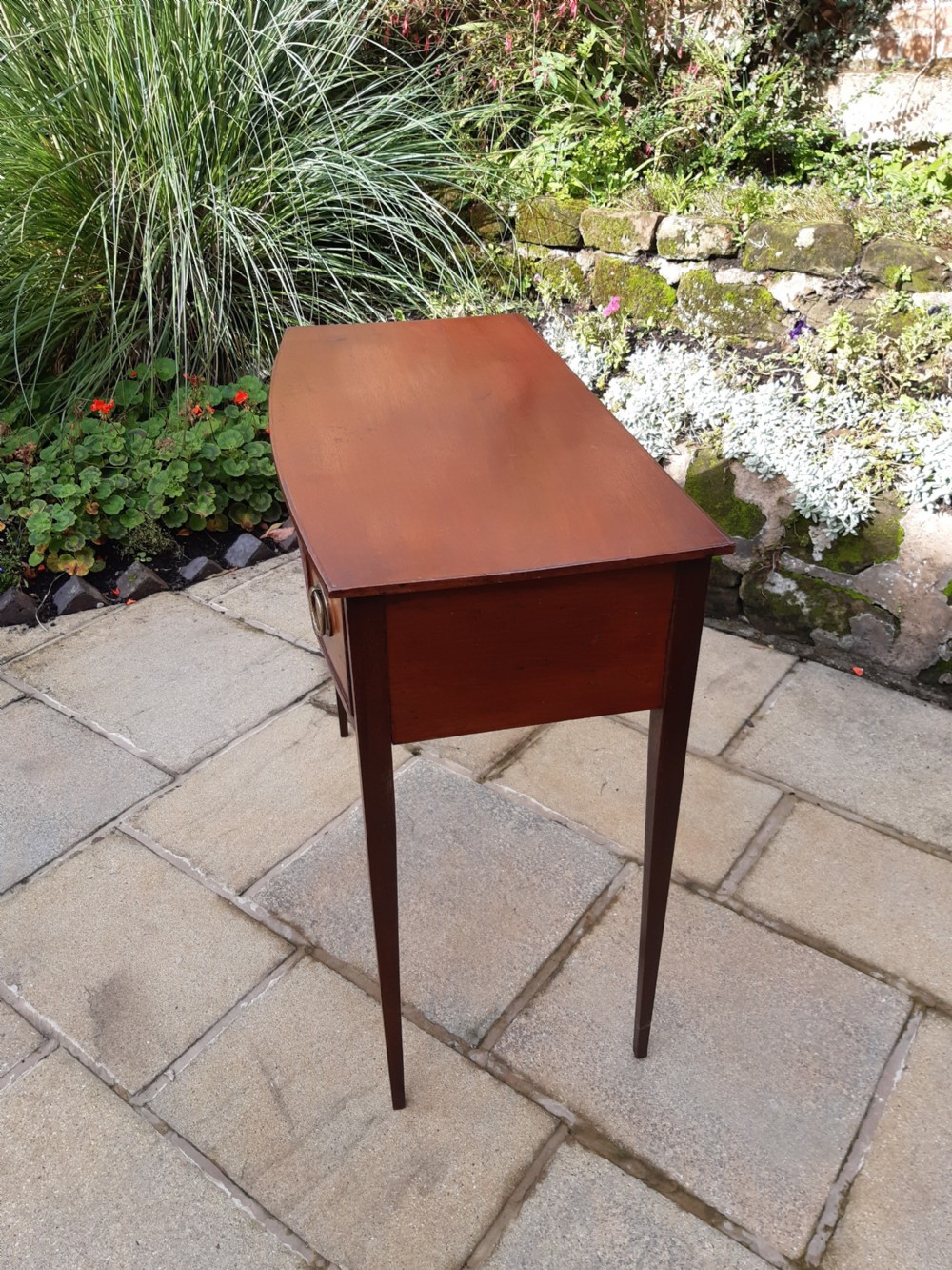 Narrow bow front hall table lowboy View V