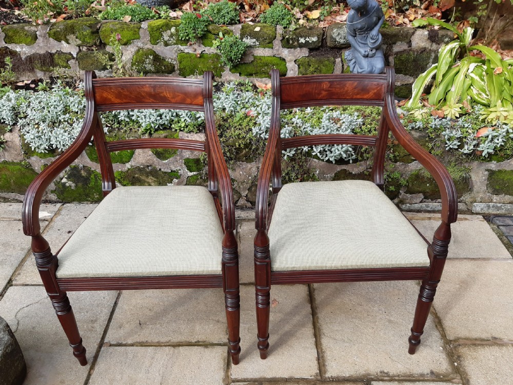 Pair of Regency elbow chairs