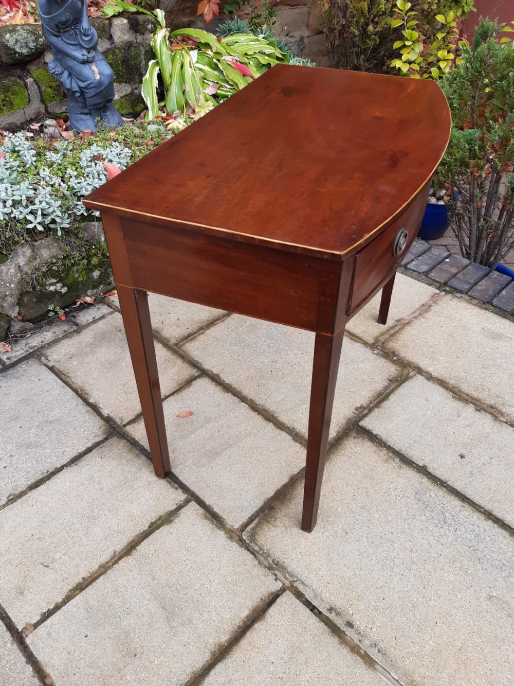 Mahogany Georgian bow front side table  View IV