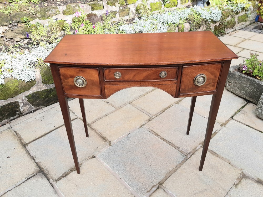 Narrow bow front hall table lowboy