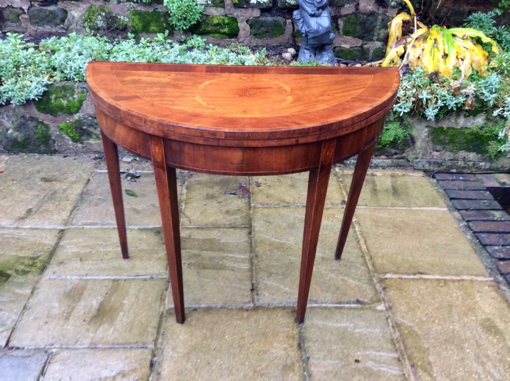Georgian inlaid mahogany card table