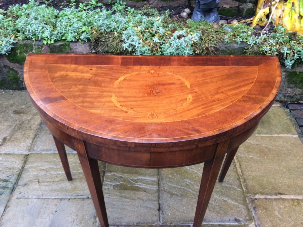 Georgian inlaid mahogany card table View III