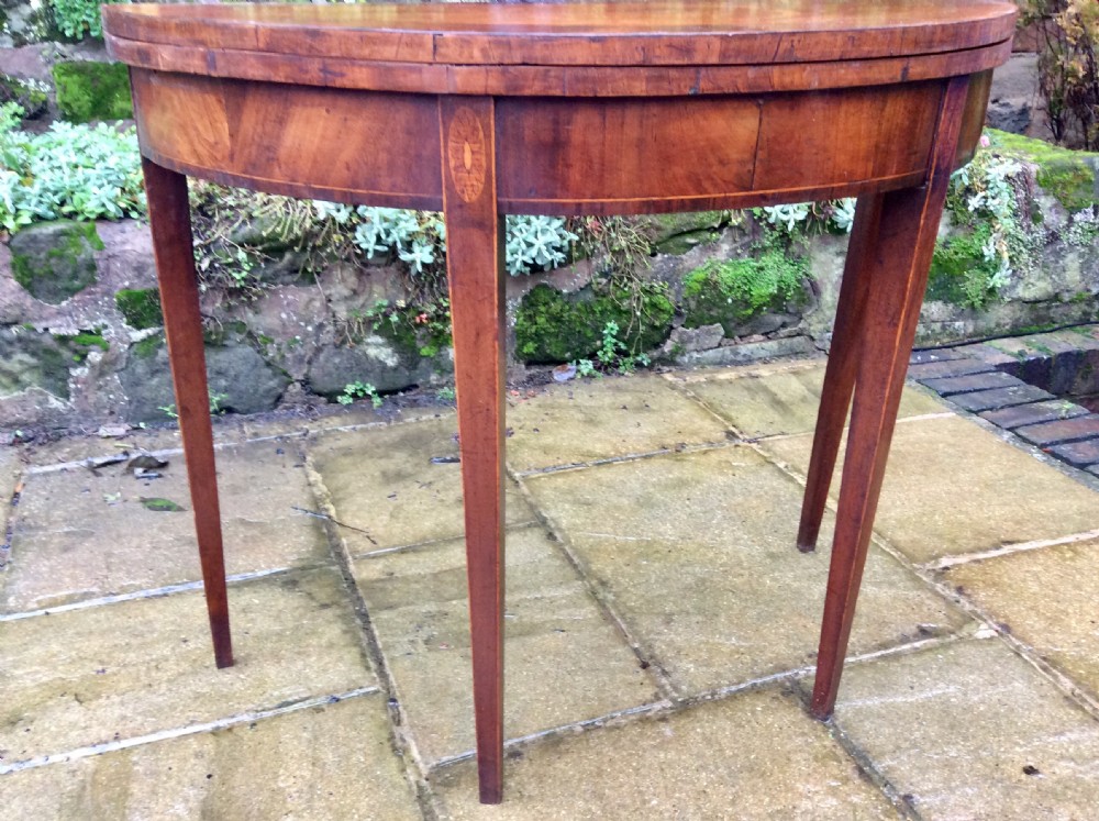 Georgian inlaid mahogany card table View IV