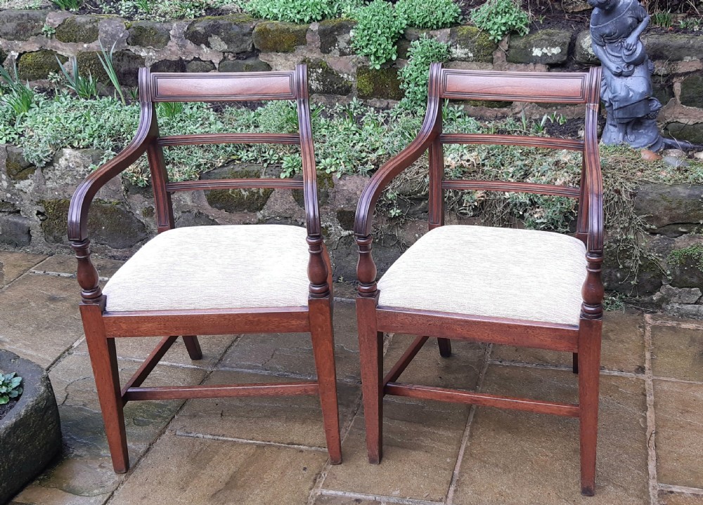 Pair of Georgian mahogany armchairs