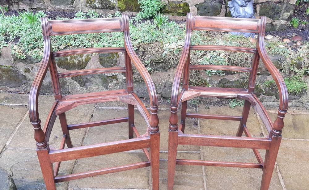 Pair of Georgian mahogany armchairs View V