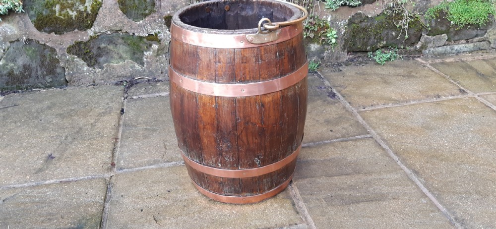 19th century oak coopered barrel 