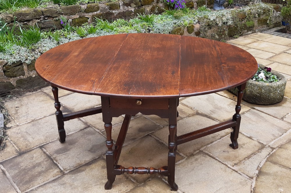 Super late 17th c oak dining table 