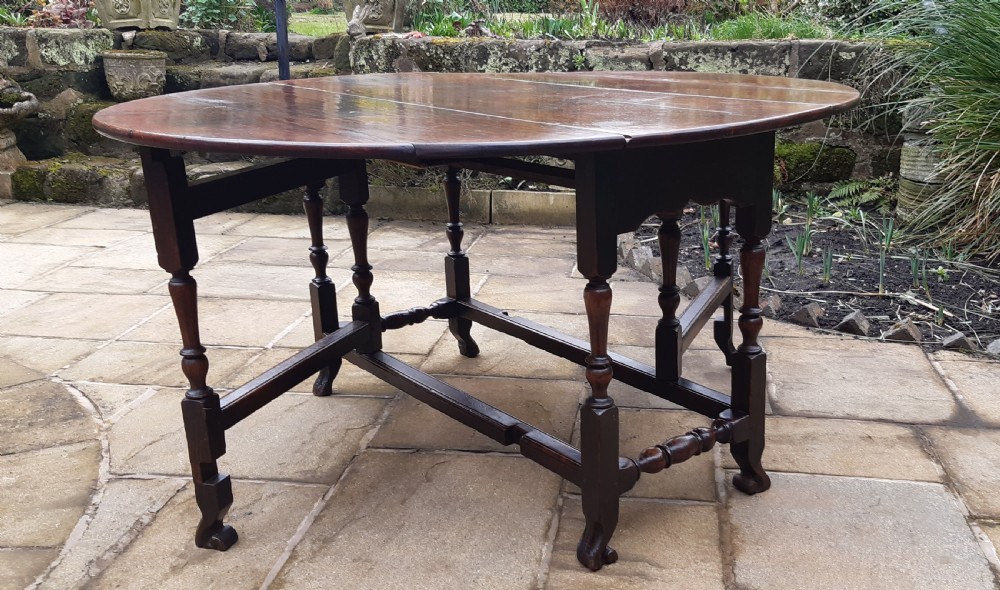 Super late 17th c oak dining table  View III