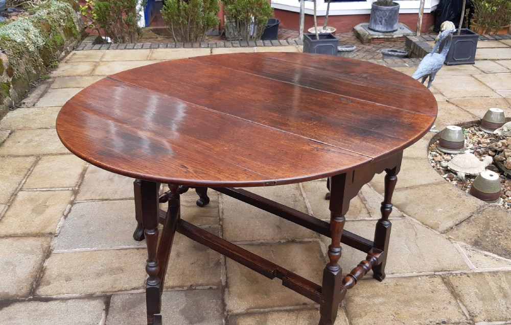 Super late 17th c oak dining table  View V