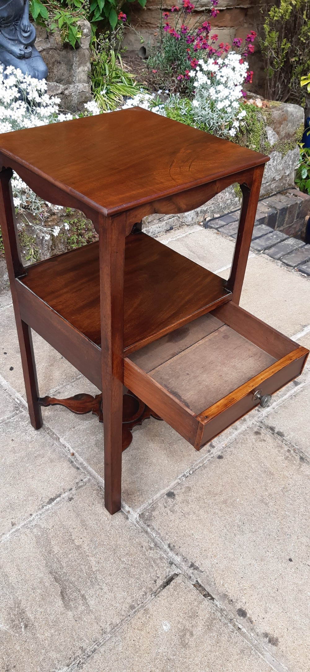 Georgian mahogany bedside table  View V
