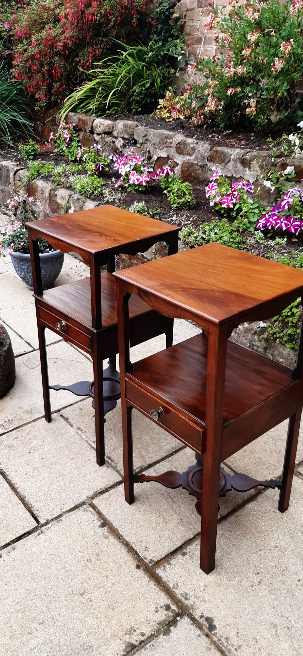 A matched pair of Georgian bedside tables  View IV