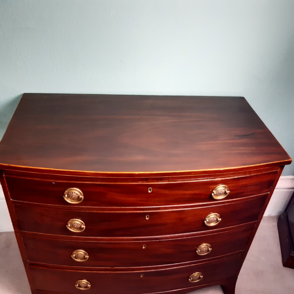 Superb small mahogany bow front chest  of drawers  View IV