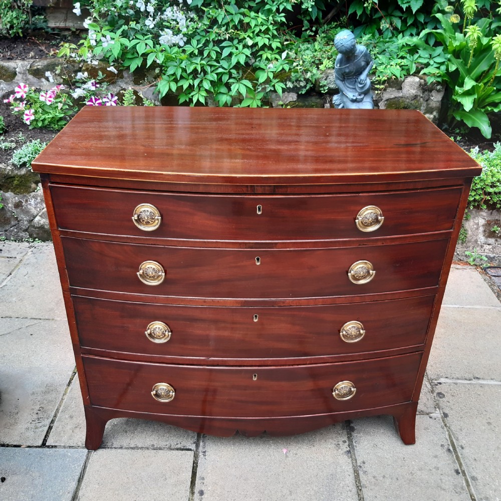 Superb small mahogany bow front chest  of drawers  View VIII