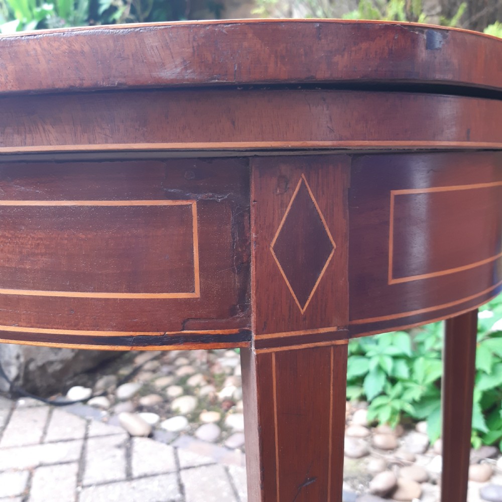 Georgian mahogany inlaid card  table  View VI