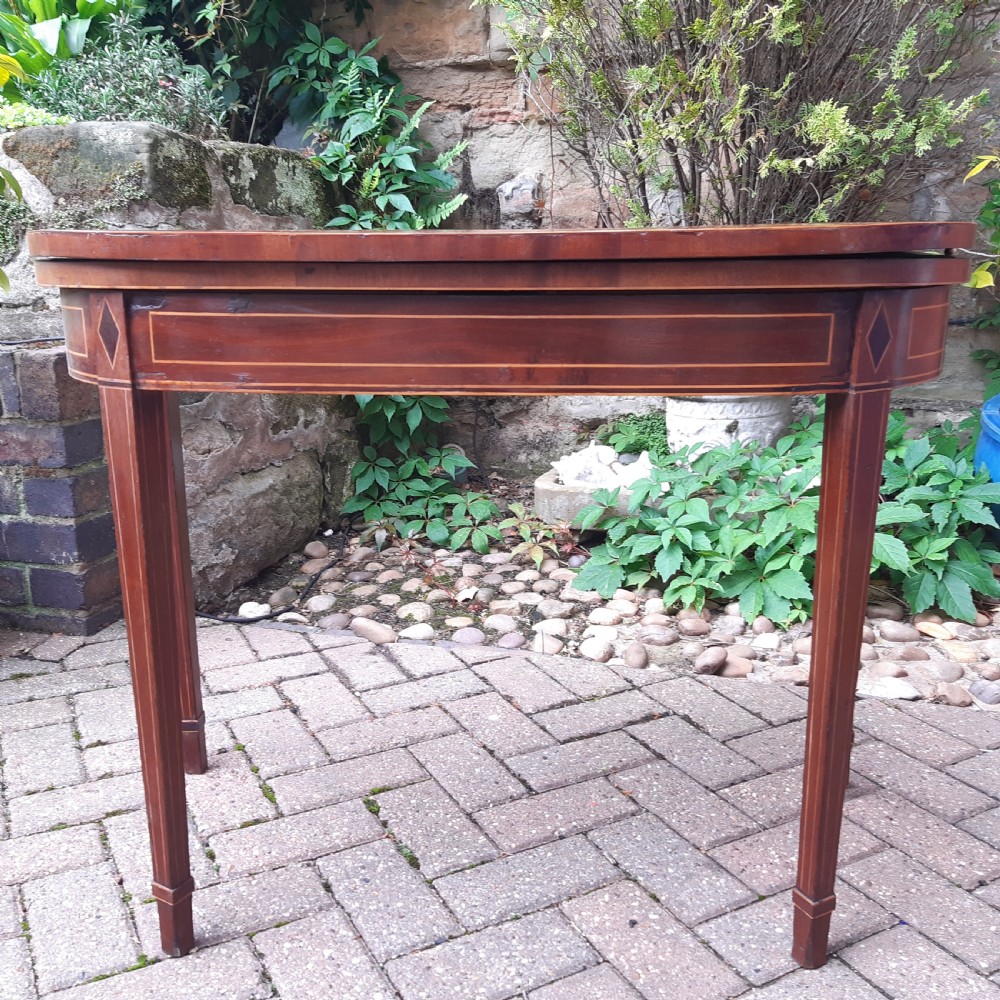 Georgian mahogany inlaid card  table  View VII