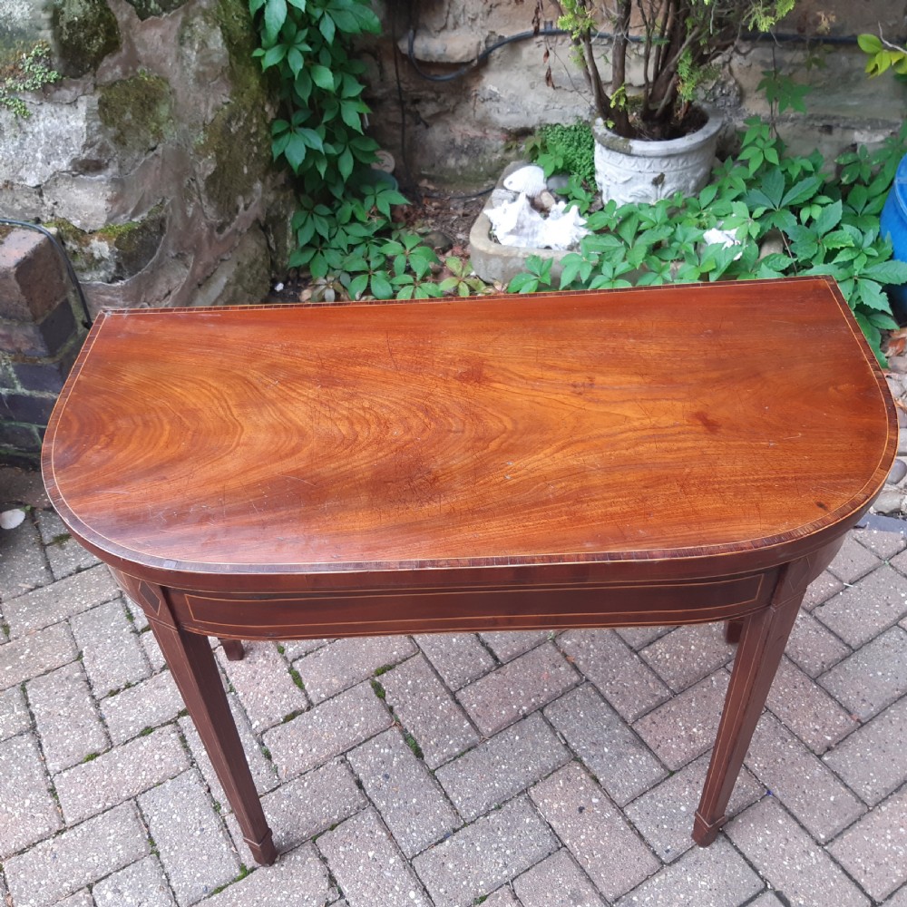 Georgian mahogany inlaid card  table  View VIII