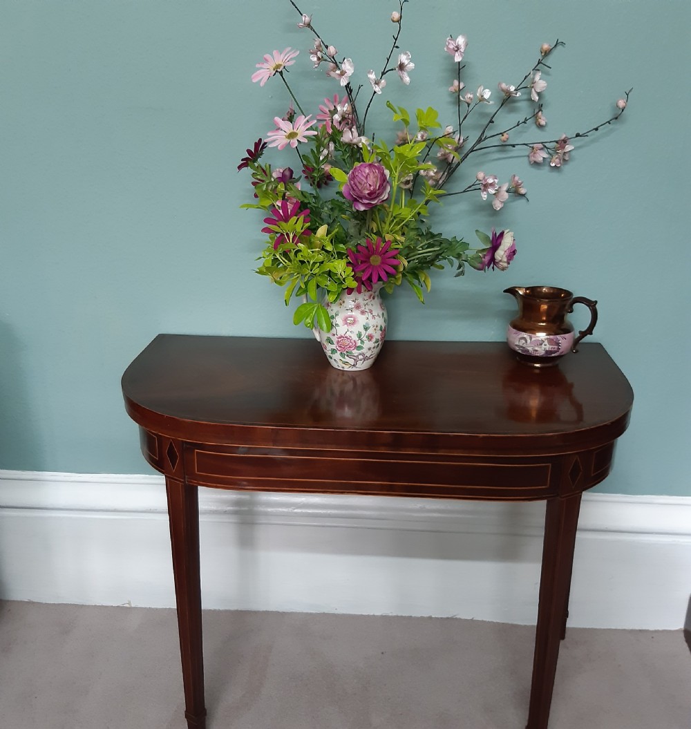 Georgian mahogany inlaid card  table  View IX