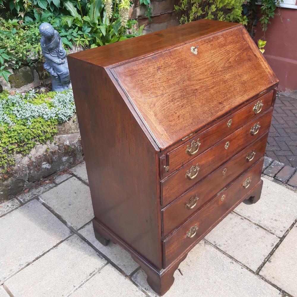 Early Georgian mahogany bureau writing desk View V