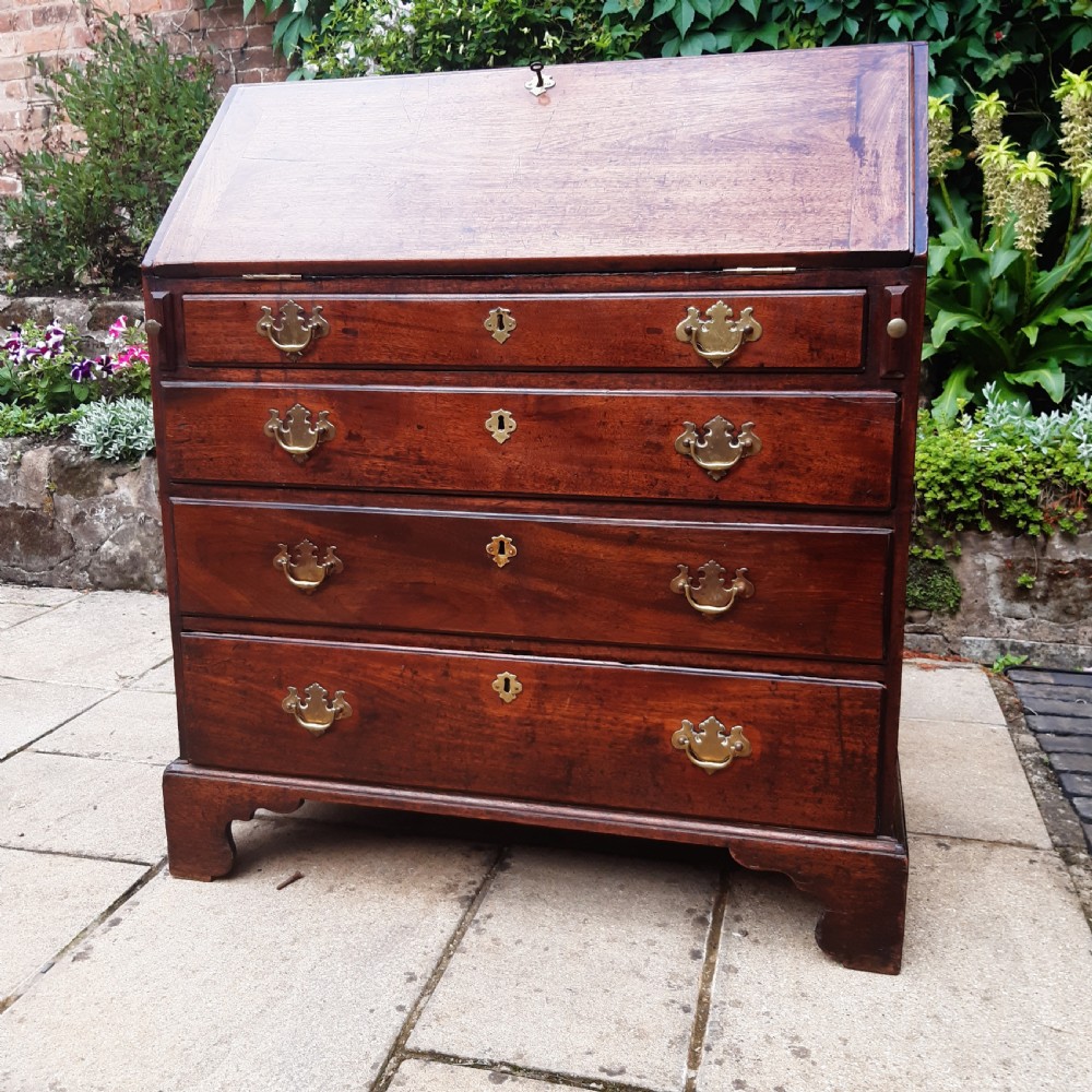 Early Georgian mahogany bureau writing desk View VI