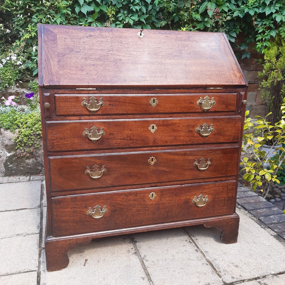 Early Georgian mahogany bureau writing desk