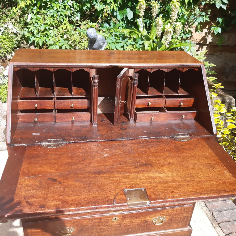 Early Georgian mahogany bureau writing desk View VIII