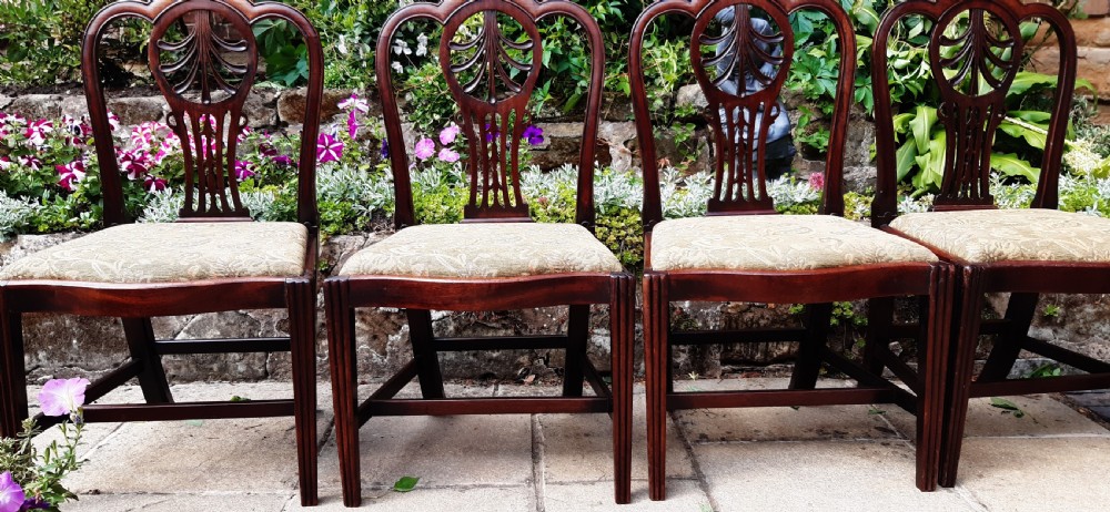 Four Georgian mahogany dining chairs View VII