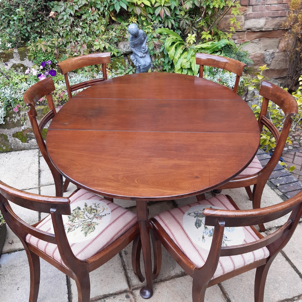 Georgian mahogany drop leaf dining table View IV