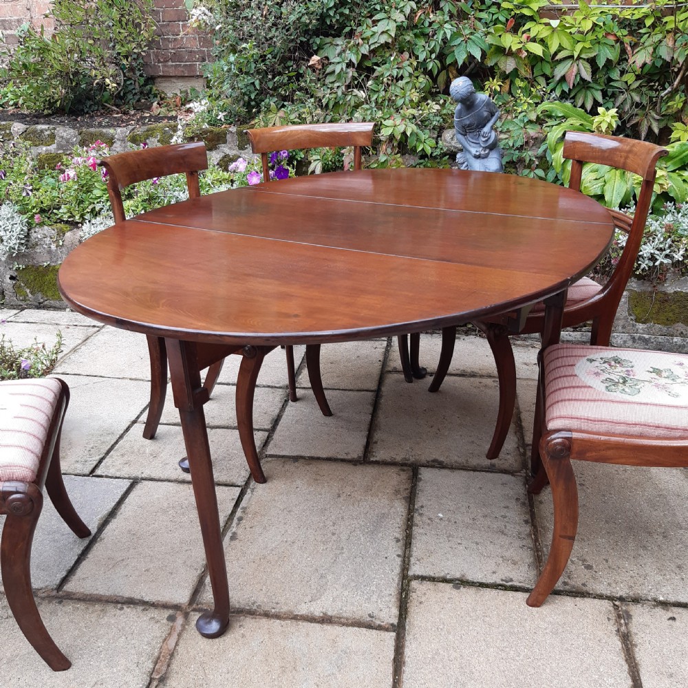 Georgian mahogany drop leaf dining table View VI