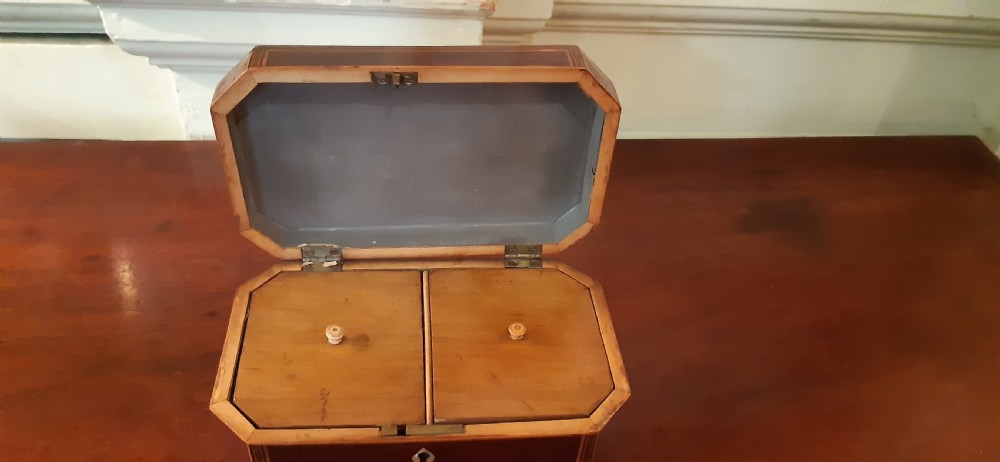 Partridge wood tea caddy View II