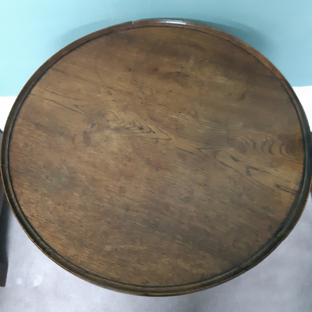 Small oak tripod table View II