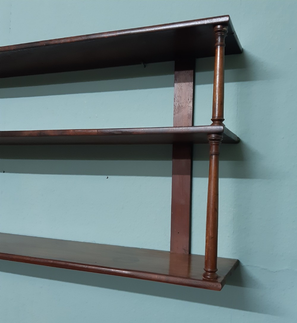 Mahogany wall shelves View II