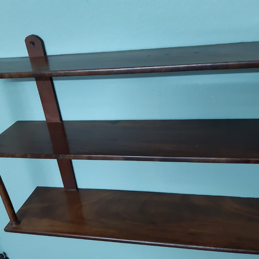Mahogany wall shelves View III