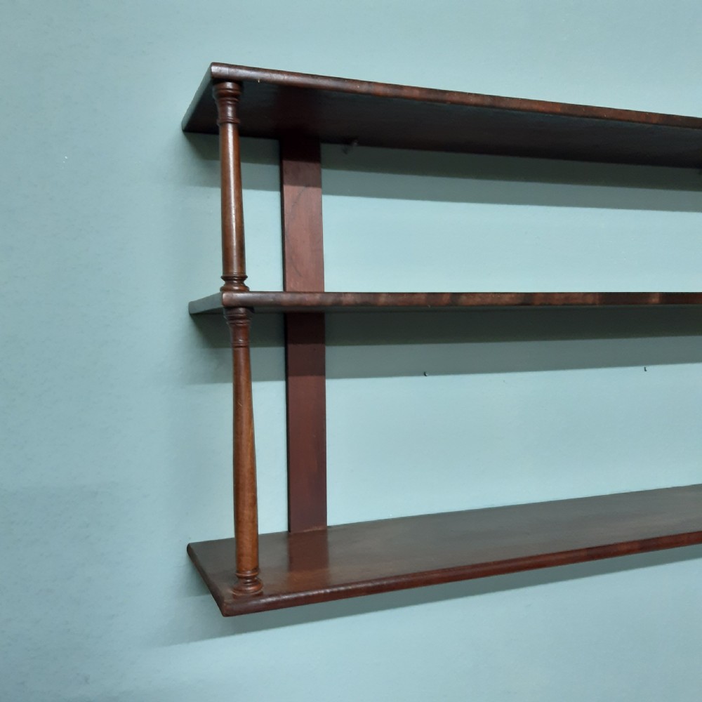 Mahogany wall shelves View V