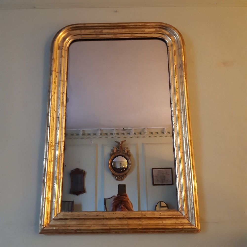 19th century gilt or Giltwood wall mirror overmantle  View III