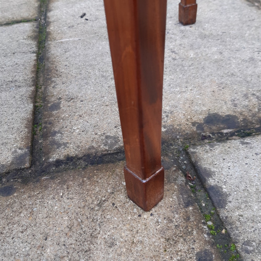 Georgian demi lune inlaid card table View IX