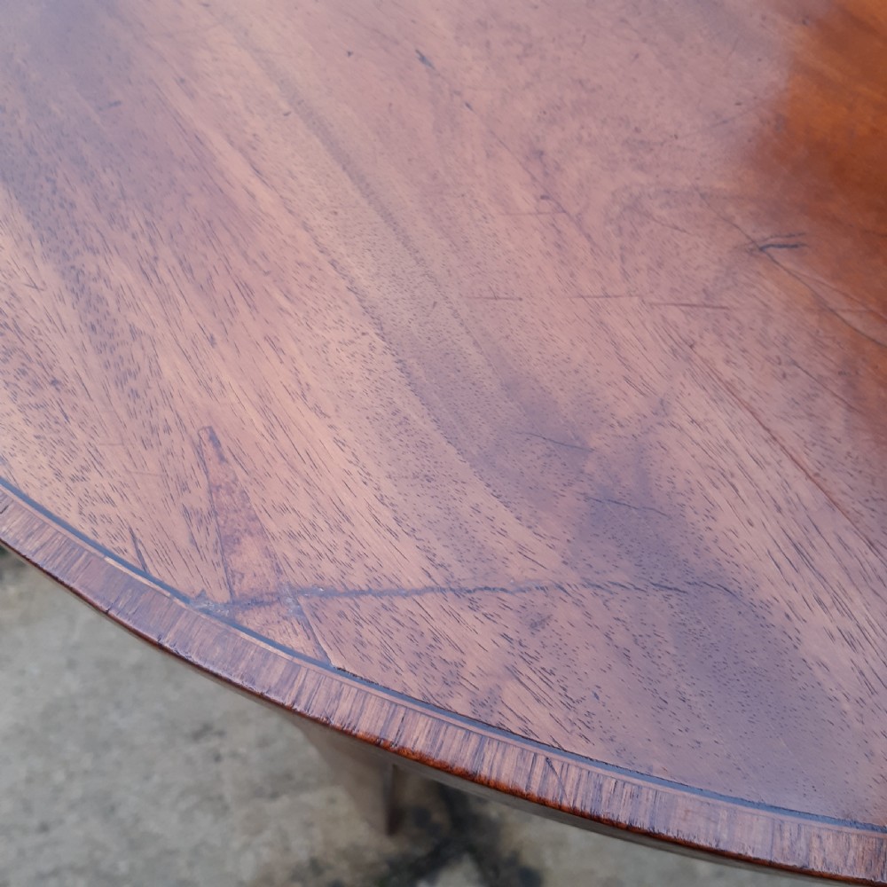 Georgian demi lune inlaid card table View X