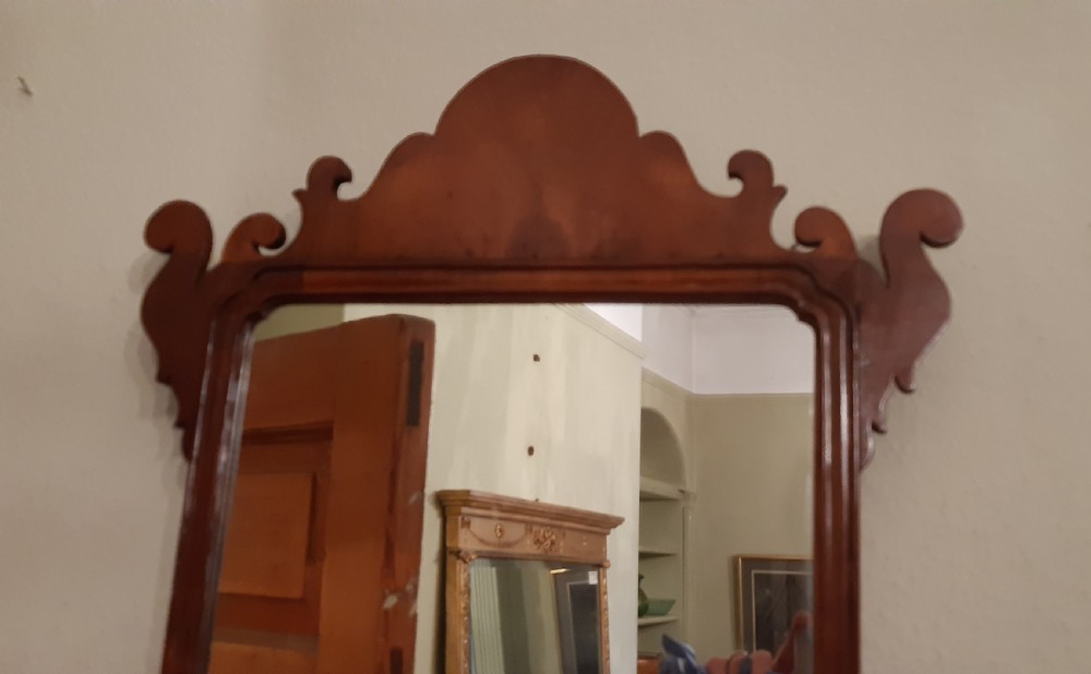 Georgian walnut fret wall or fretwork mirror  View II