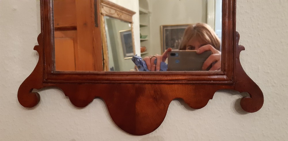 Georgian walnut fret wall or fretwork mirror  View III