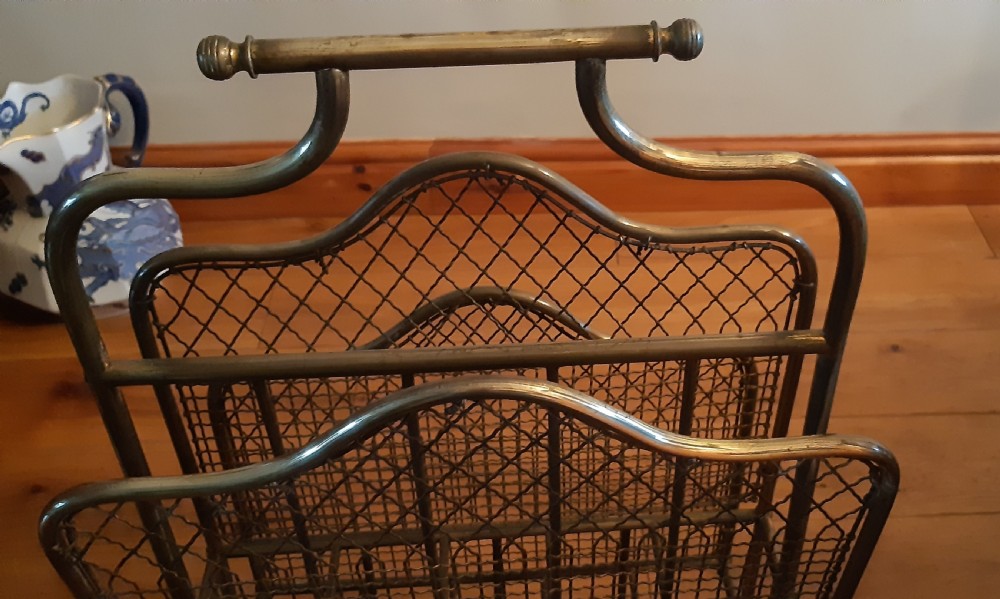 Rare brass magazine rack View VI