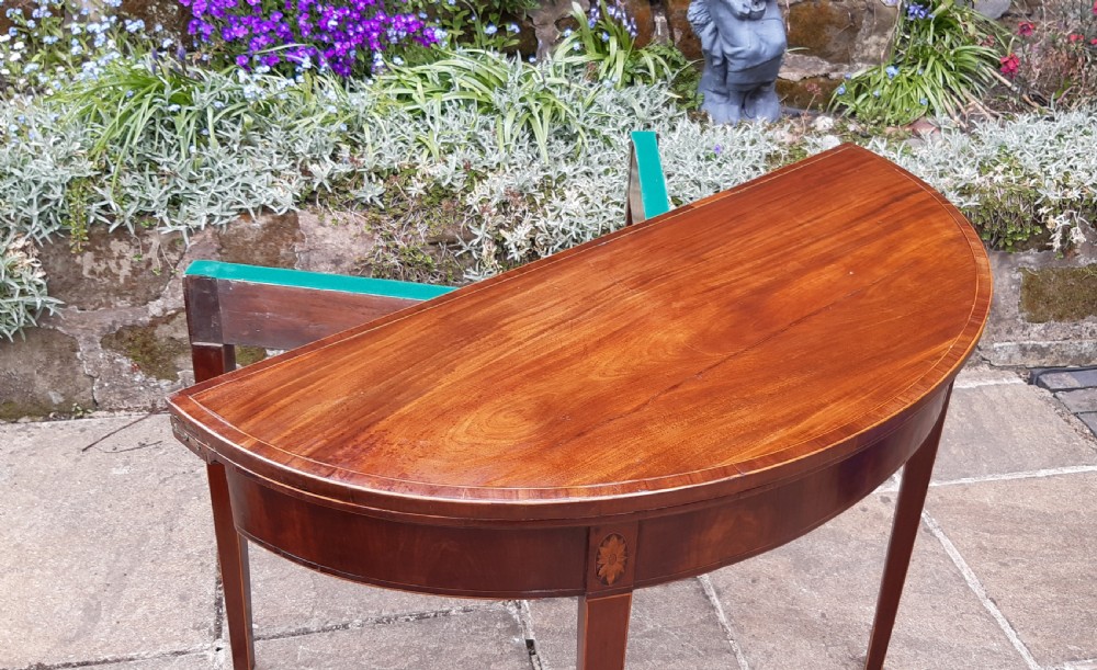 Georgian demi lune mahogany table  View IV