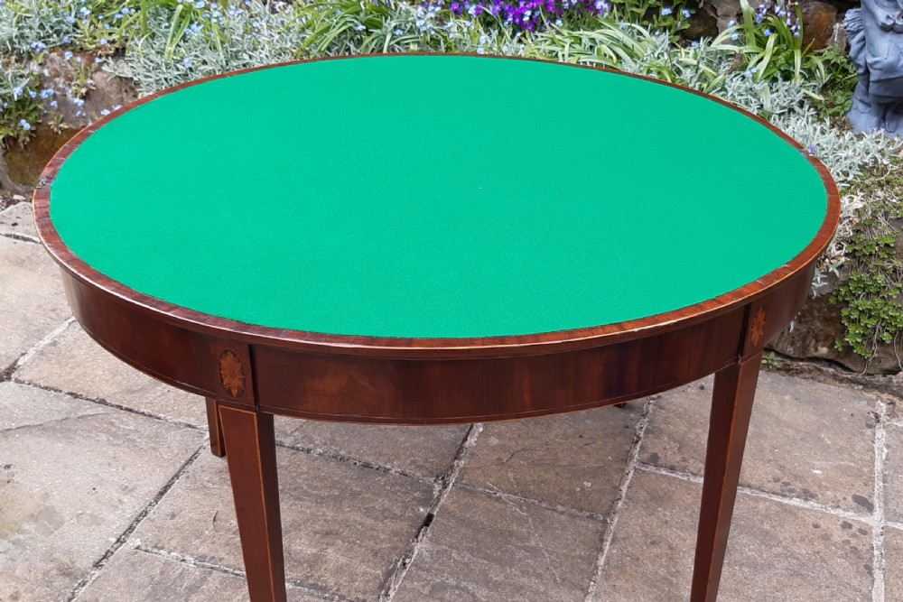 Georgian demi lune mahogany table  View VI