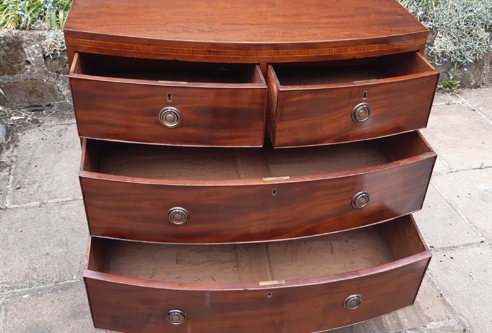 Small bowfront  or bow fronted Georgian chest of drawers View VII