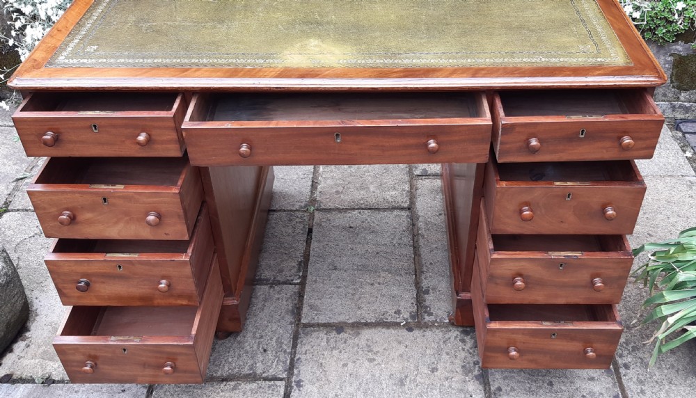 Victorian mahogany pedestal desk View IV