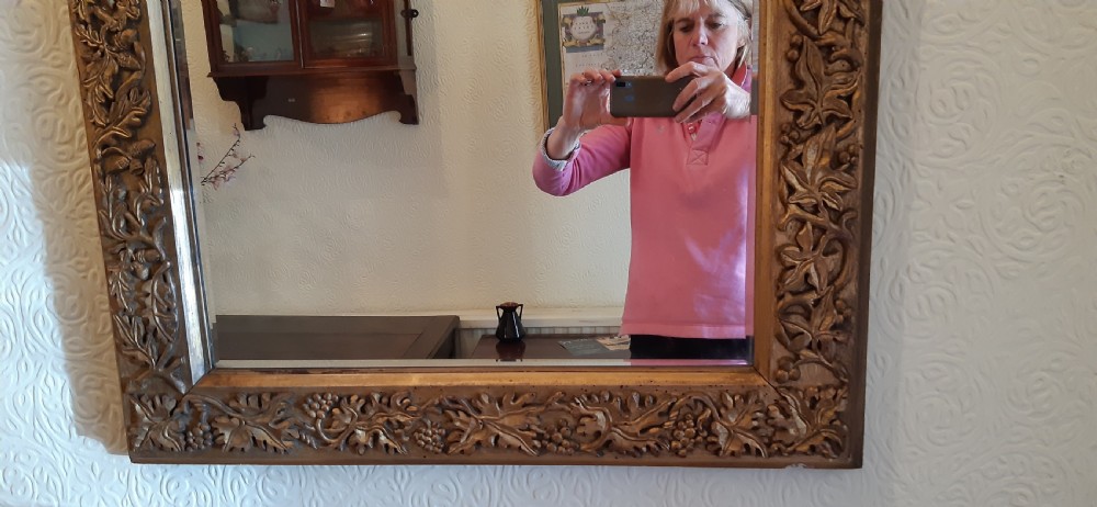 19th century giltwood overmantle mirror  View V
