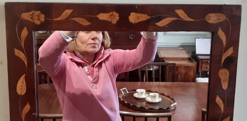 Inlaid mahogany wall mirror  View VI