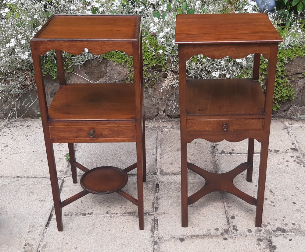 Matched pair Georgian bedside tables 