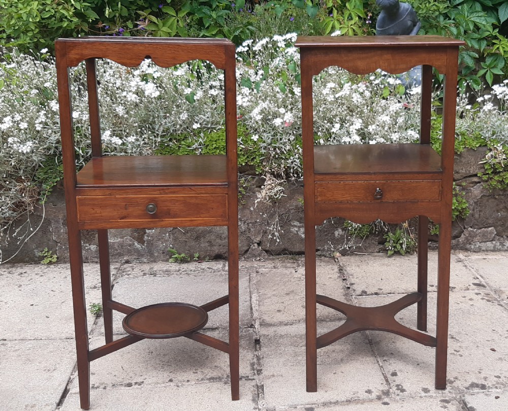 Matched pair Georgian bedside tables  View III