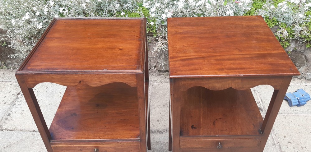 Matched pair Georgian bedside tables  View X